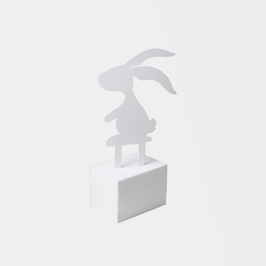 Gartenstecker Hase klein in weiß