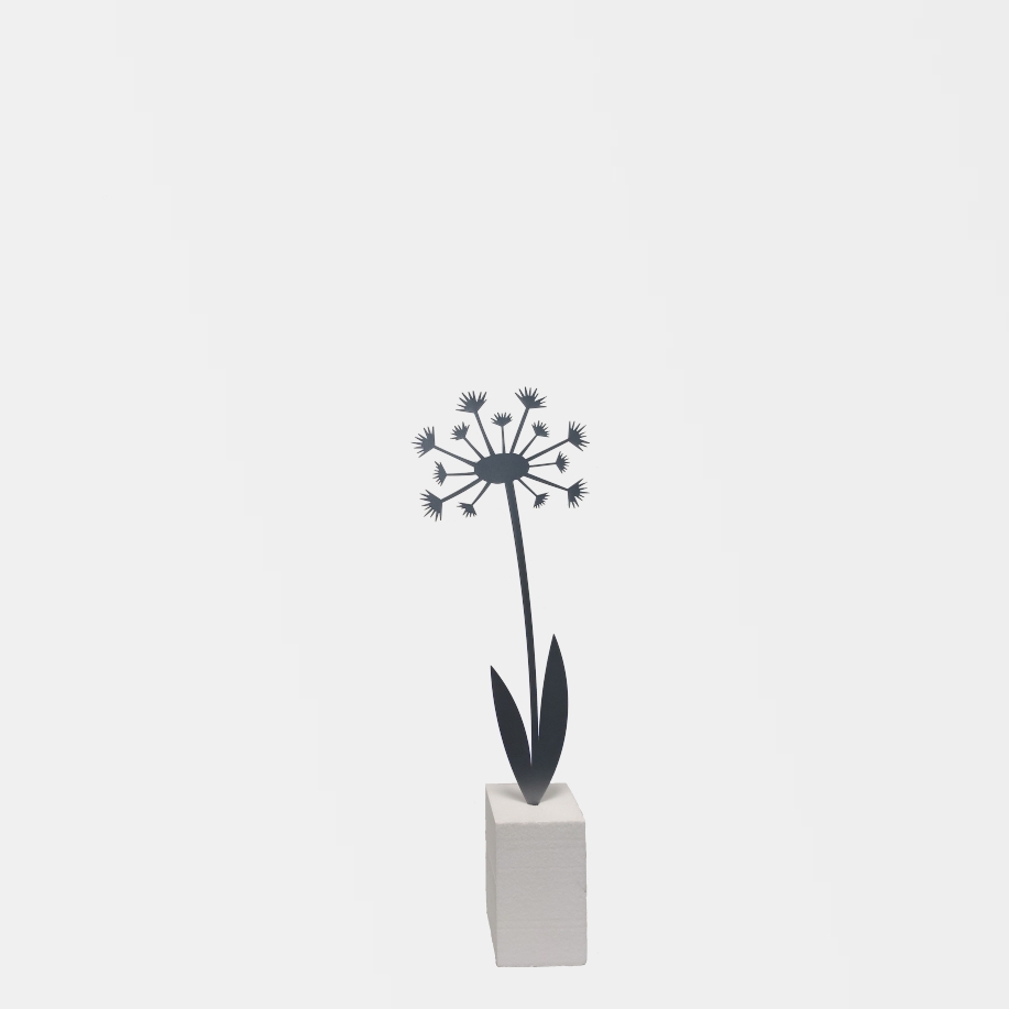 Gartenstecker Pusteblume klein in Farbe Silber